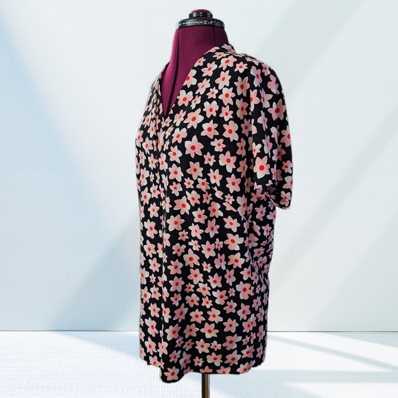 Cabi Suave Harmony Blouse Starflower Floral Short Sleeve Top Blouse - Picture 5 of 14